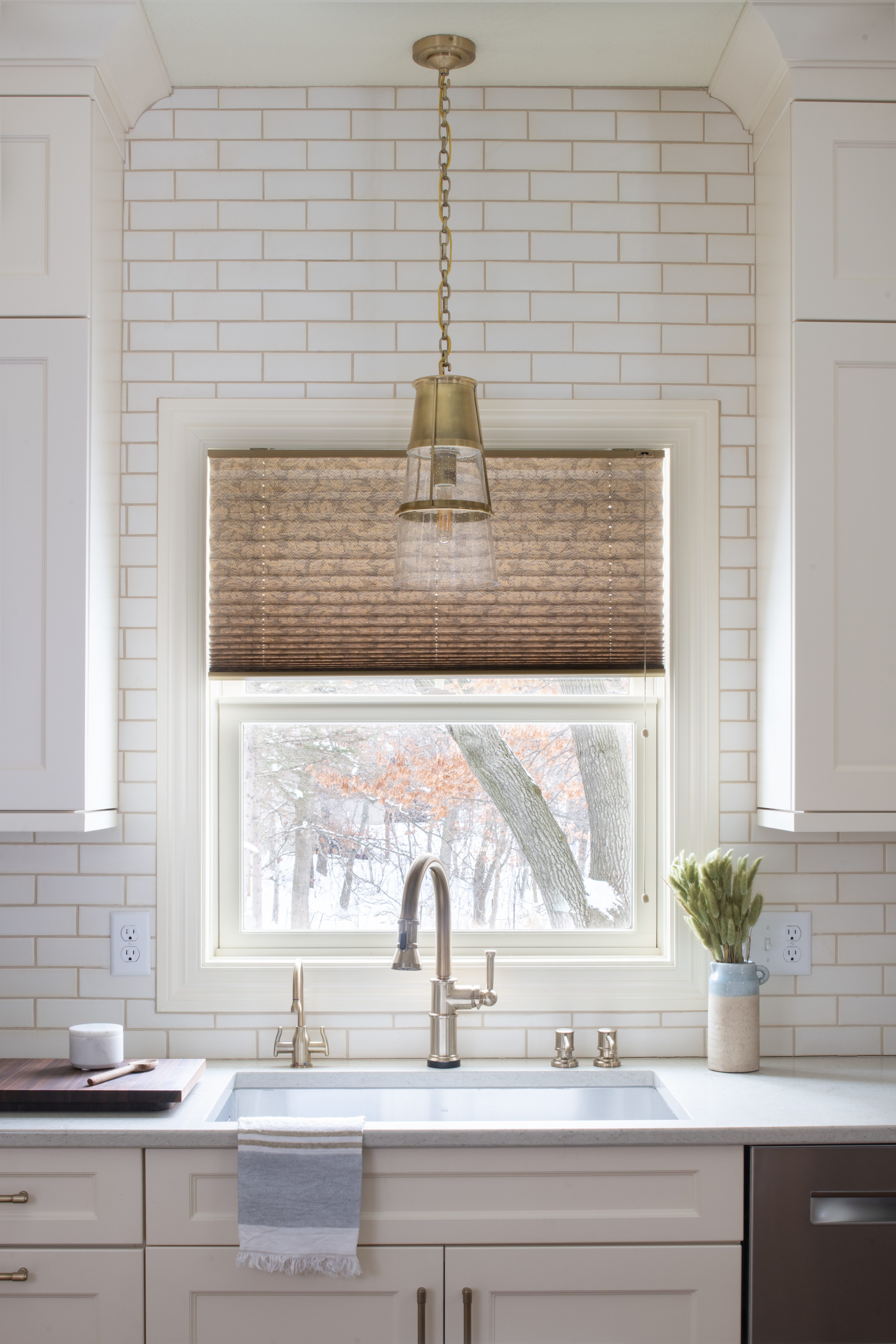 Warm Kitchen Wall Tile and Sink Natural Lighting
