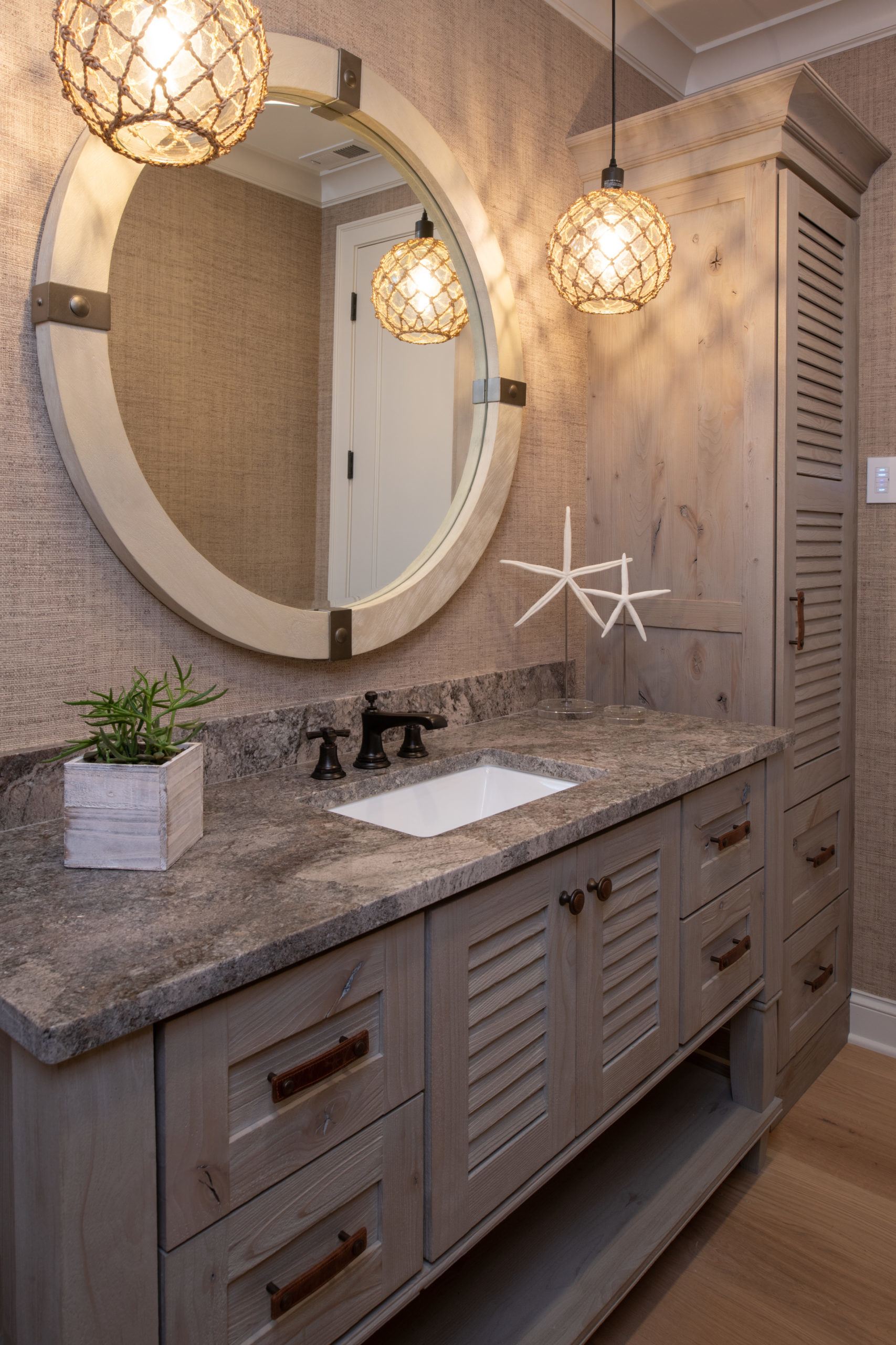 Bathroom vanity with shaker doors and plenty of storage